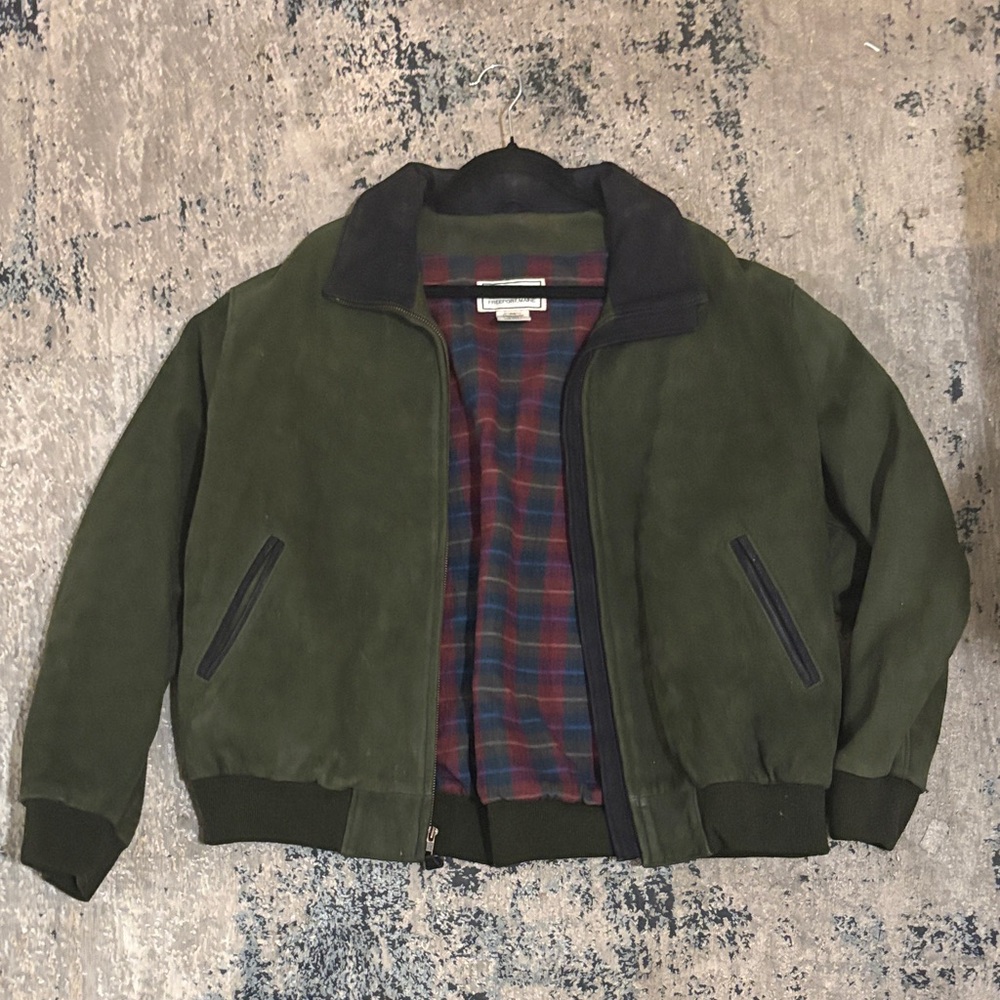 L.L. Bean Olive Green Varsity Jacket